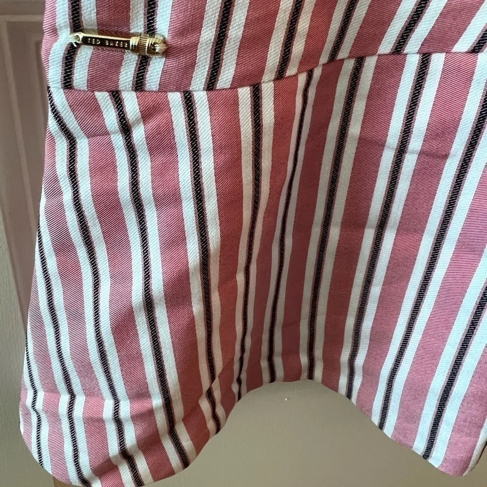 Ted Baker Corn Layered Striped Ruffle Hem Midi Pencil Skirt NWT